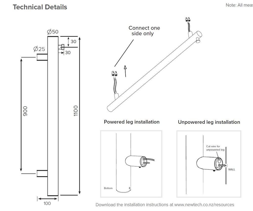 newtech-polo-vertical-heated-towel-rail-spec-sheet